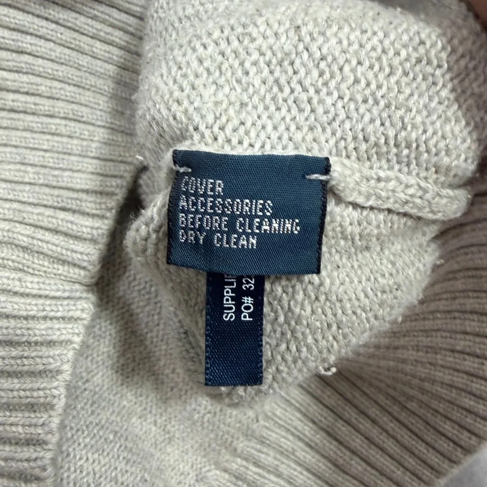 Polo Ralph Lauren Sweater XLT Gray Quarter Zip Pullover Cotton Vintage Preppy
